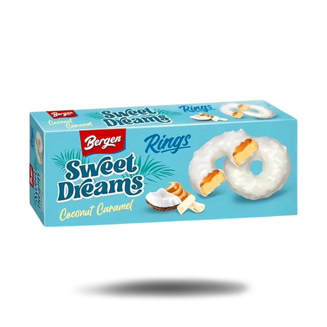 Bergen White Choco Rings Caramel & Coconut (128g)