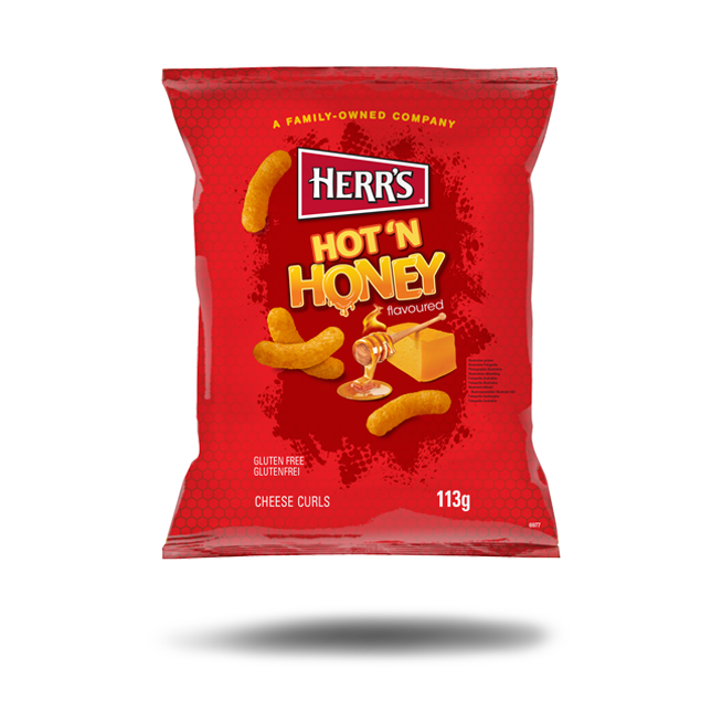 Herr's Hot Honey flavored Cheese Curls (113g)