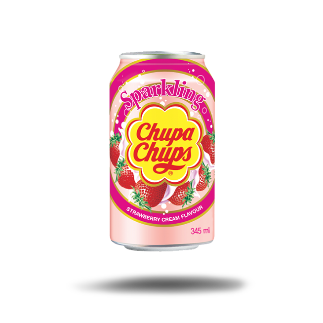 Chupa Chups Sparkling Strawberry Cream (345ml) - Candytraum
